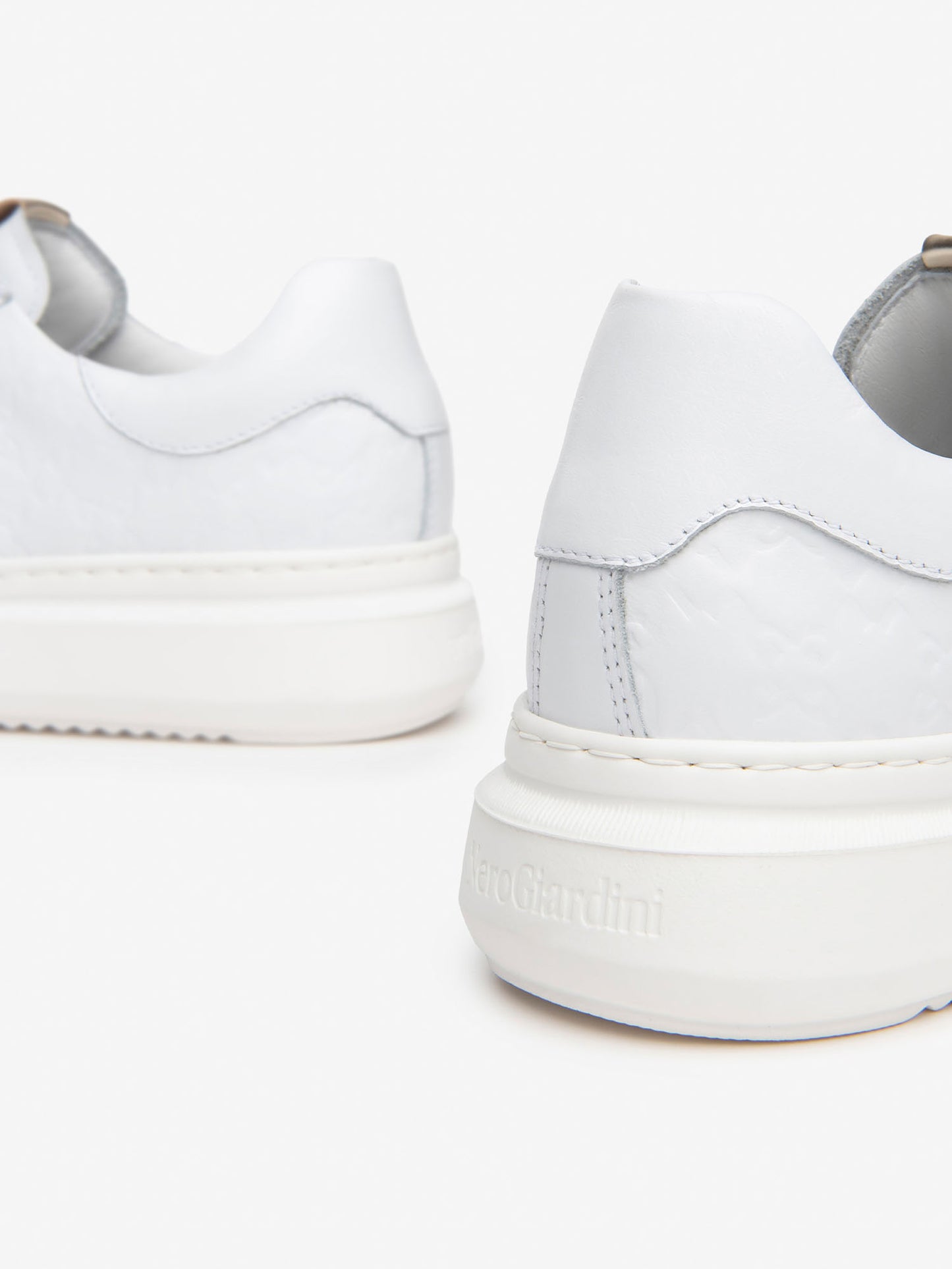 SNEAKERS CON PLATFORM NERO GIARDINI DONNA BIANCO ORO