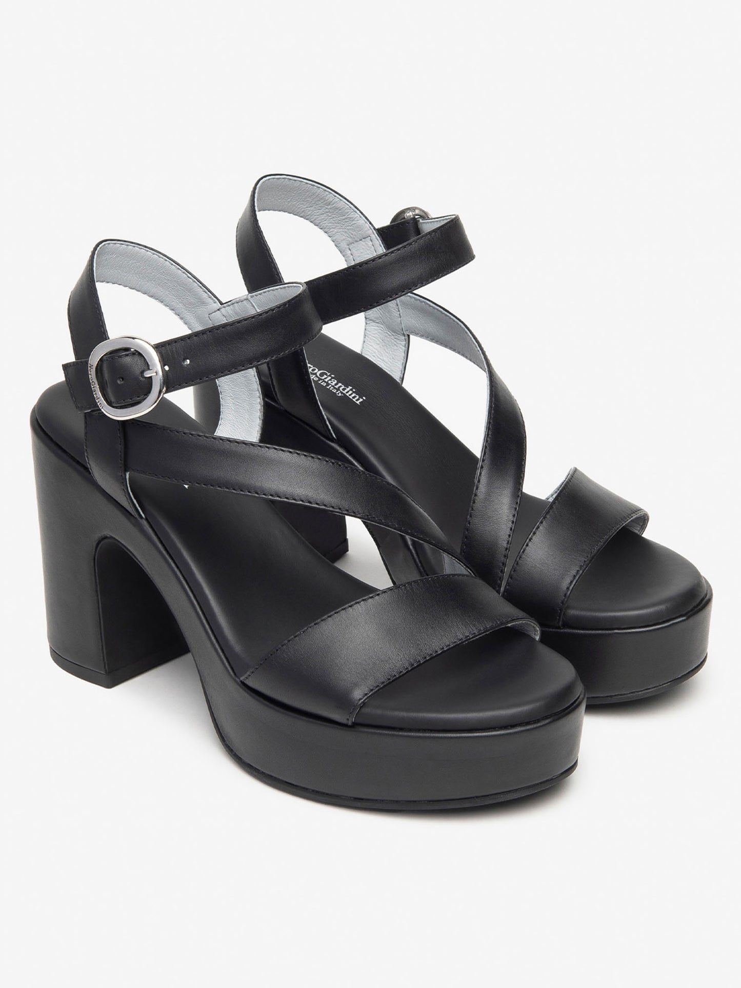 SANDALO IN PELLE NERO GIARDINI DONNA NERO