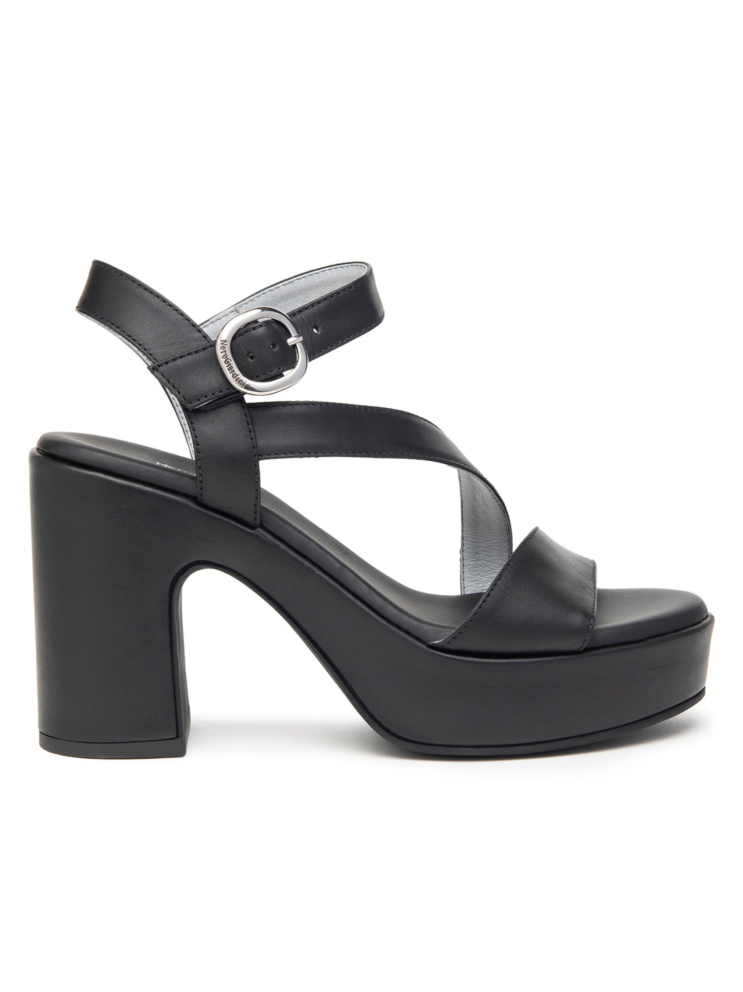 SANDALO IN PELLE NERO GIARDINI DONNA NERO