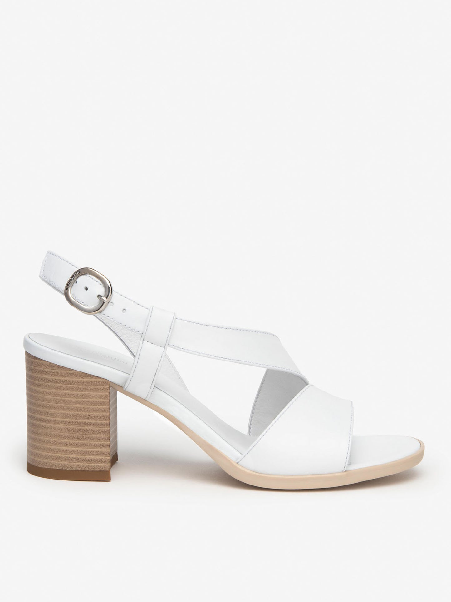Nero Giardini Aulla, sandali in cuoio bianchi donna