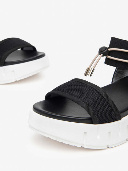 SANDALO CON PLATFORM NERO GIARDINI DONNA NERO