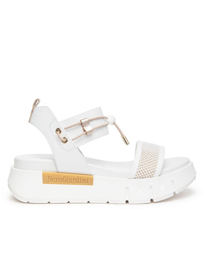 SANDALO CON PLATFORM NERO GIARDINI DONNA BIANCO