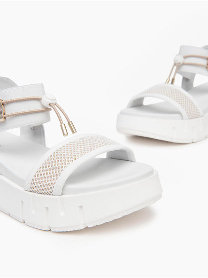 SANDALO CON PLATFORM NERO GIARDINI DONNA BIANCO