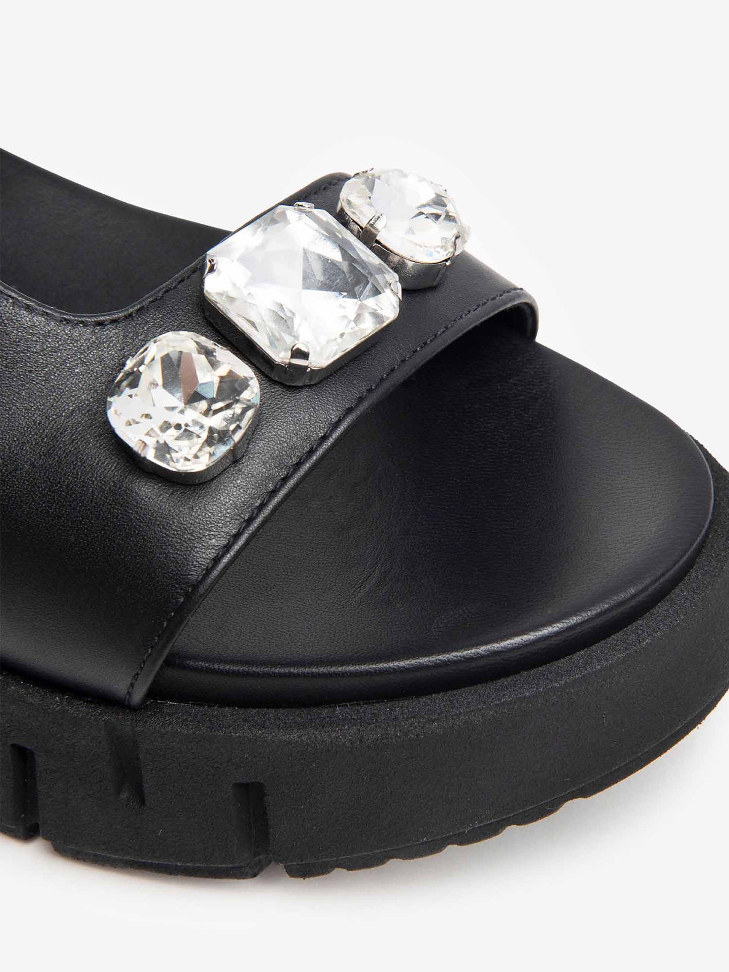 Sandalo platform con strass Nero Giardini da donna nero