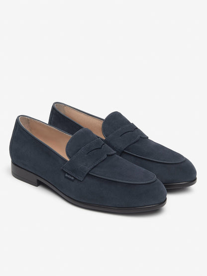 Mocassino Solero in pelle scamosciata blu da uomo Nero Giardini