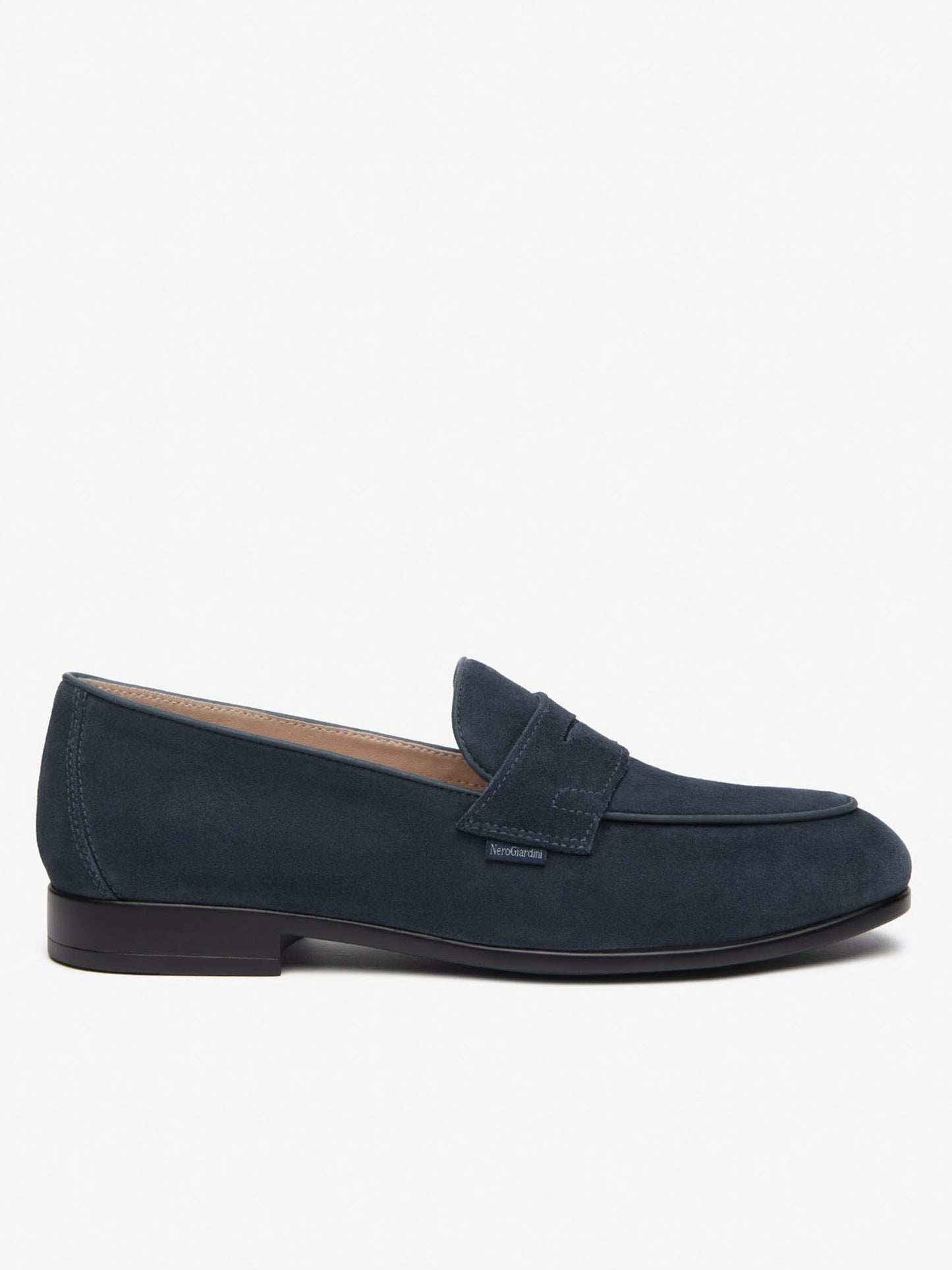 Mocassino Solero in pelle scamosciata blu da uomo Nero Giardini