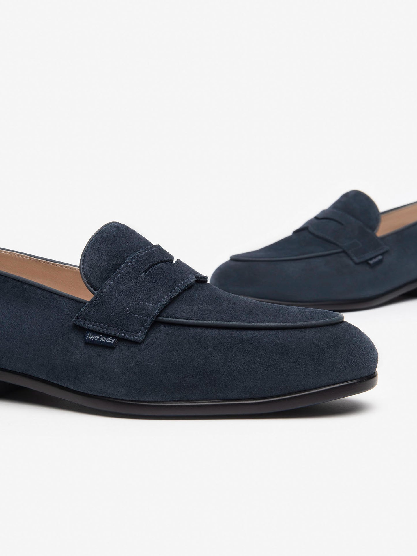 Mocassino Solero in pelle scamosciata blu da uomo Nero Giardini