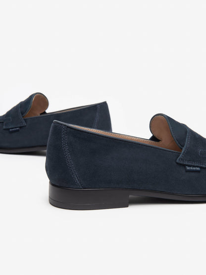Mocassino Solero in pelle scamosciata blu da uomo Nero Giardini