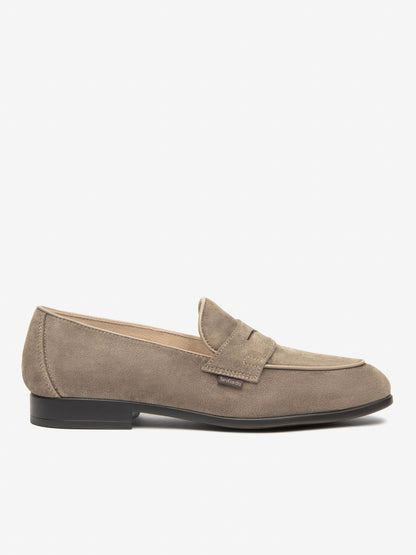 Mocassini da uomo beige Nero Giardini in pelle scamosciata