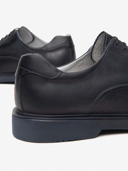 STRINGATA IN PELLE NERO GIARDINI UOMO BLU