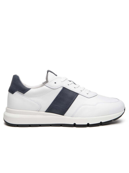 SNEAKERS IN PELLE NERO GIARDINI UOMO BIANCO