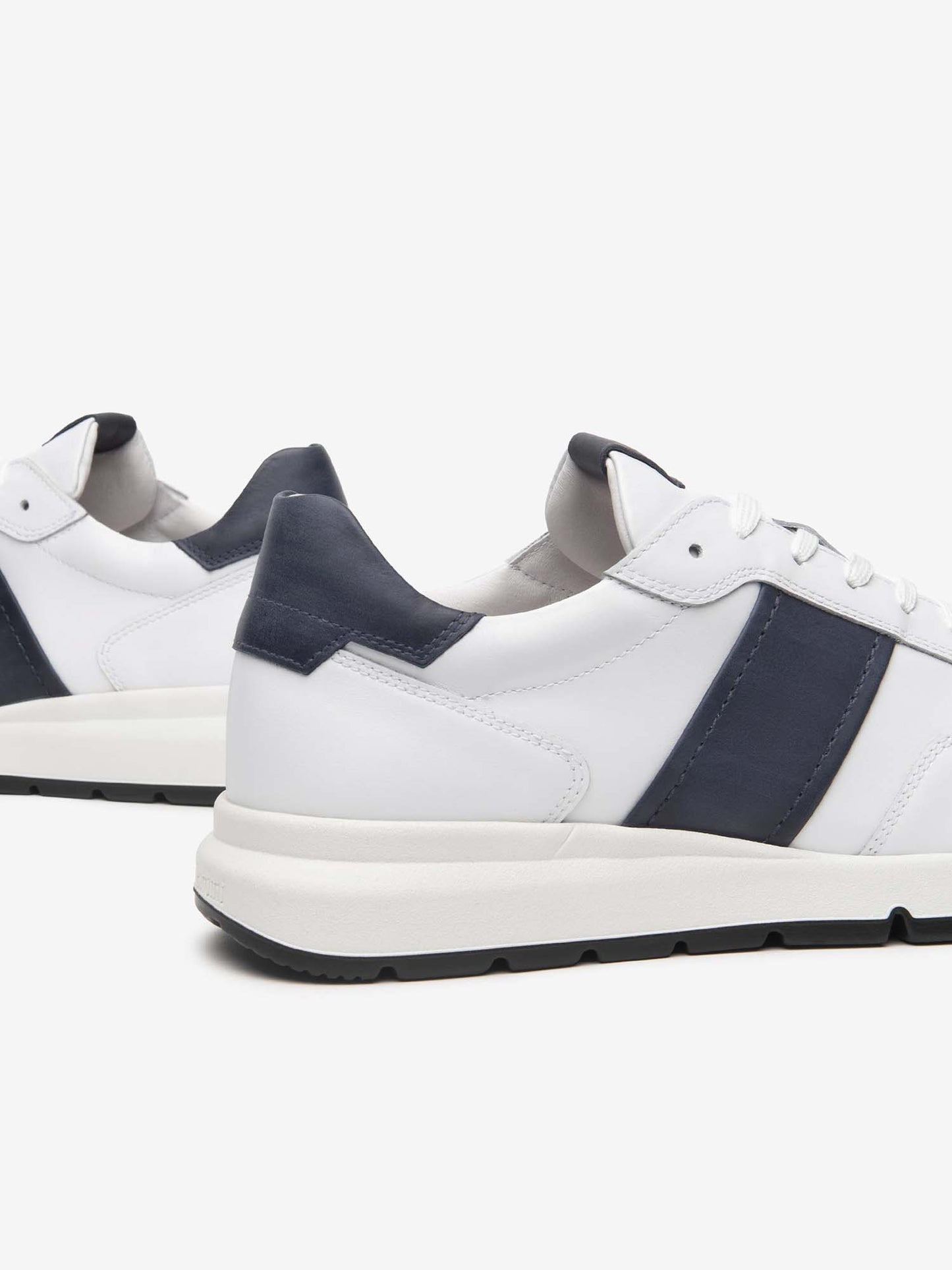 SNEAKERS IN PELLE NERO GIARDINI UOMO BIANCO