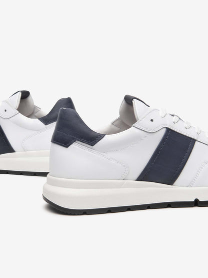 SNEAKERS IN PELLE NERO GIARDINI UOMO BIANCO