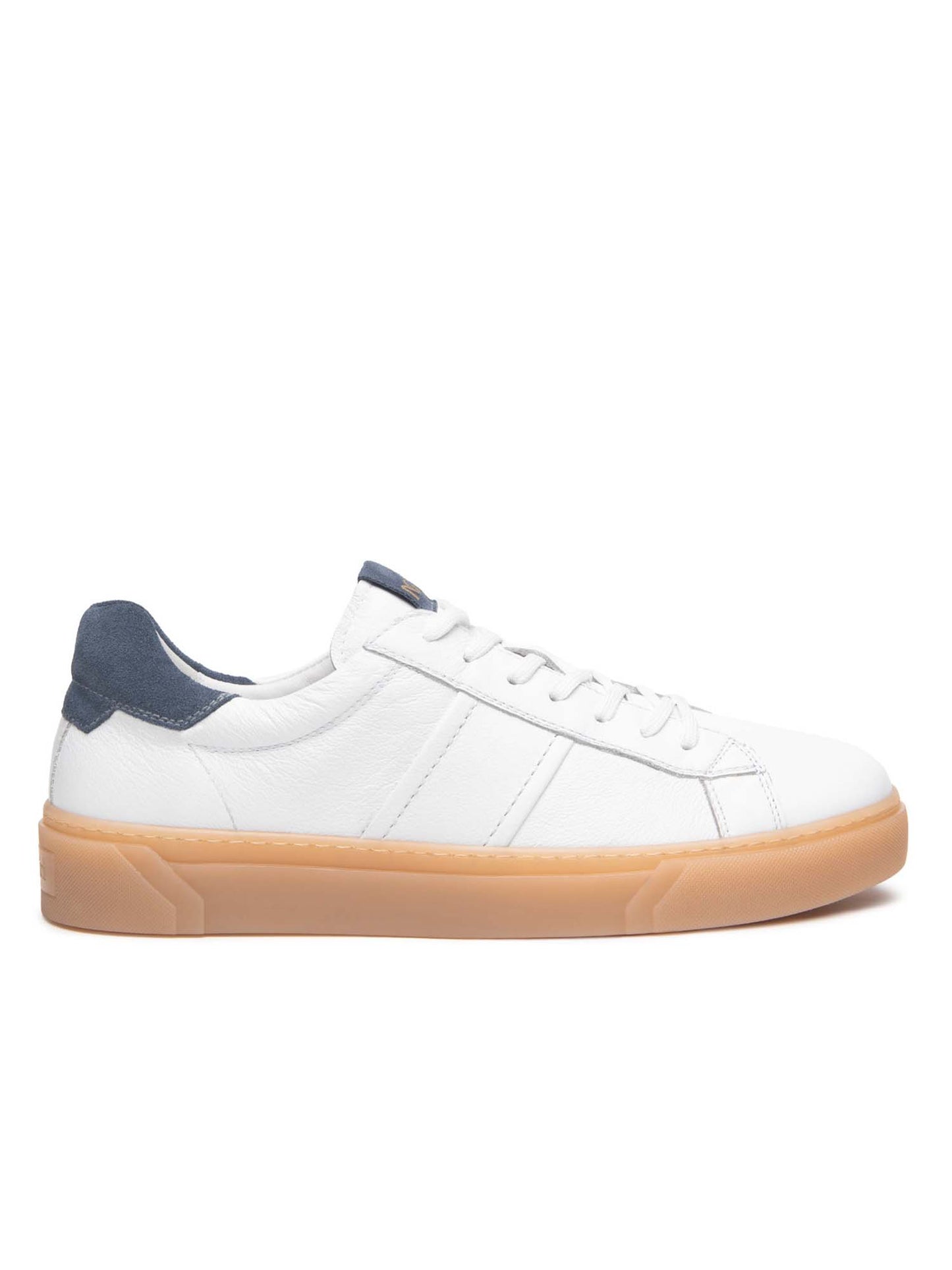 SNEAKERS IN PELLE NERO GIARDINI UOMO BIANCO