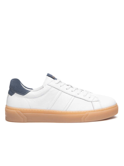 SNEAKERS IN PELLE NERO GIARDINI UOMO BIANCO