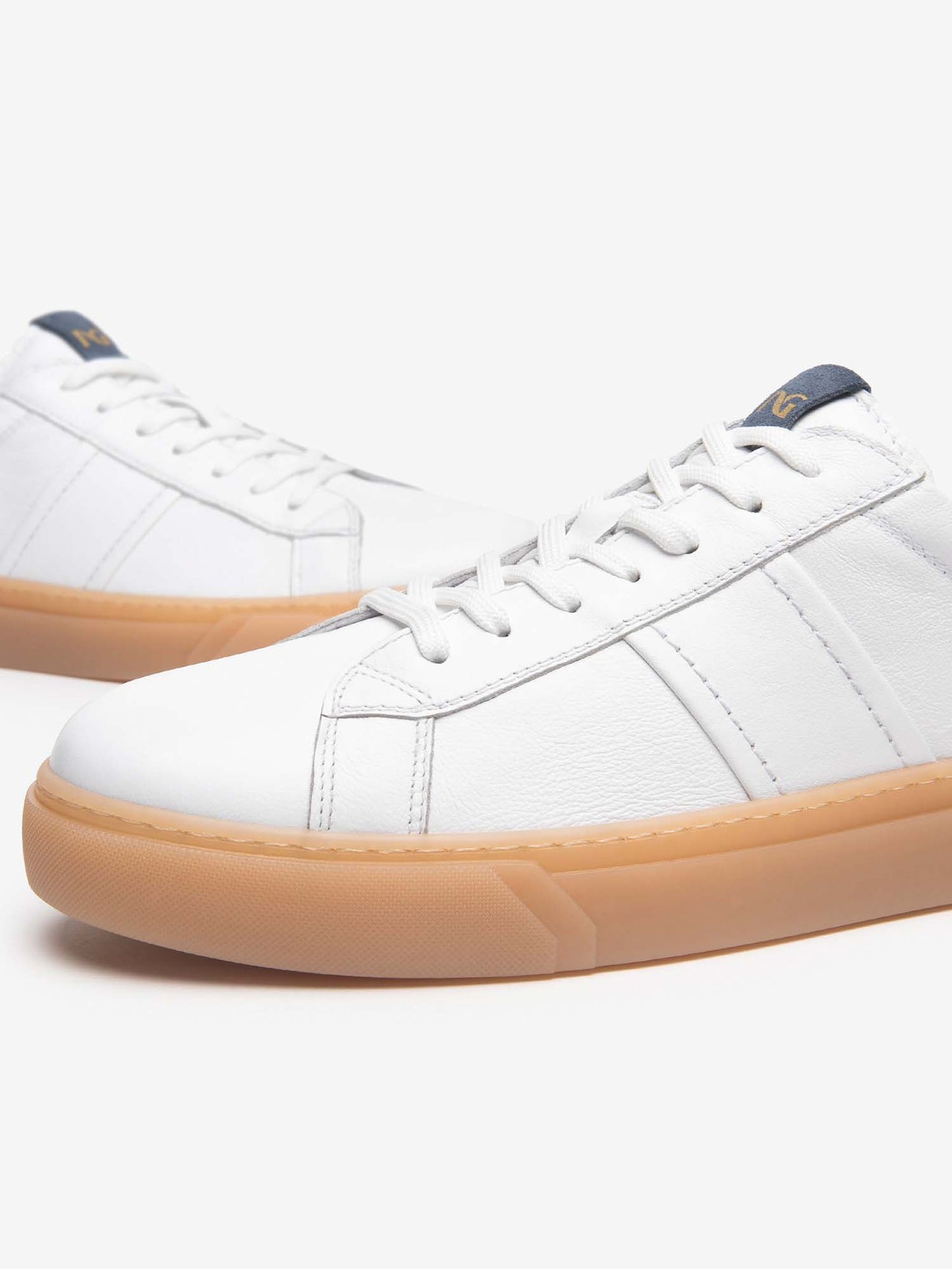 SNEAKERS IN PELLE NERO GIARDINI UOMO BIANCO