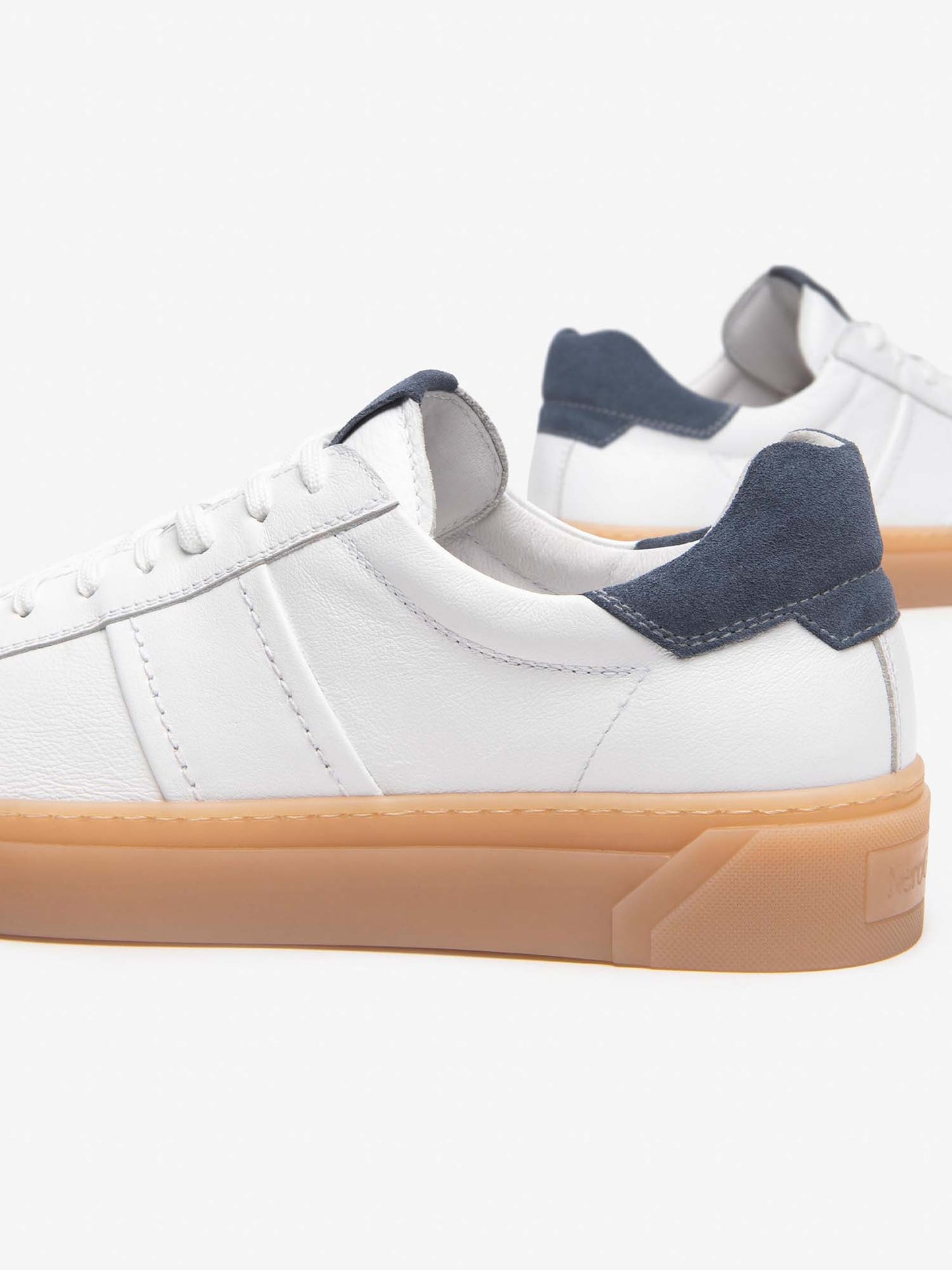 SNEAKERS IN PELLE NERO GIARDINI UOMO BIANCO