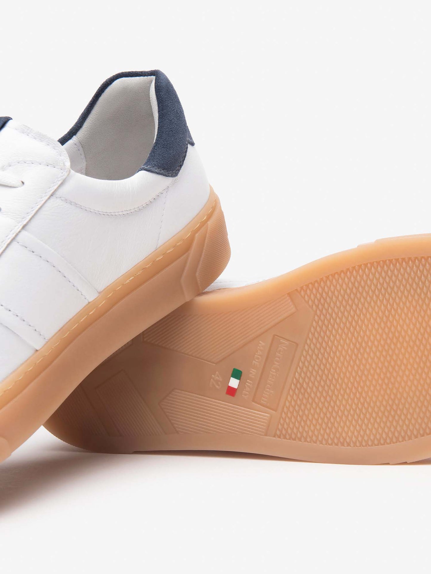 SNEAKERS IN PELLE NERO GIARDINI UOMO BIANCO