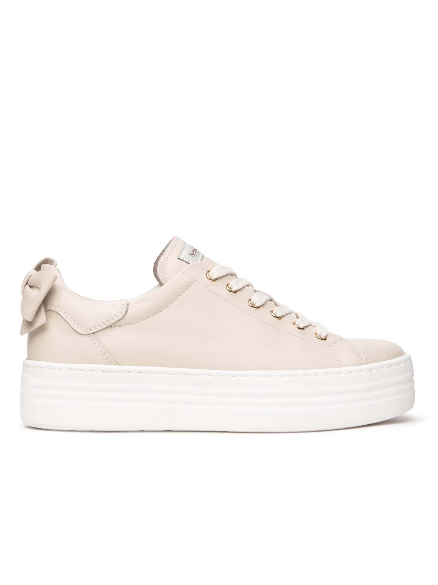 SNEAKERS CON FIOCCO NERO GIARDINI DONNA LATTE