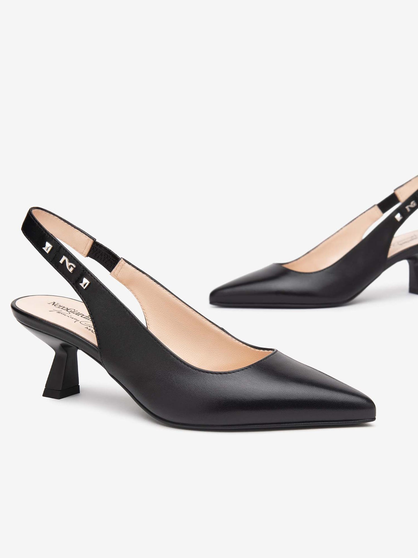 SLINGBACK CON INSERTO ELASTICO NERO GIARDINI DONNA NERO