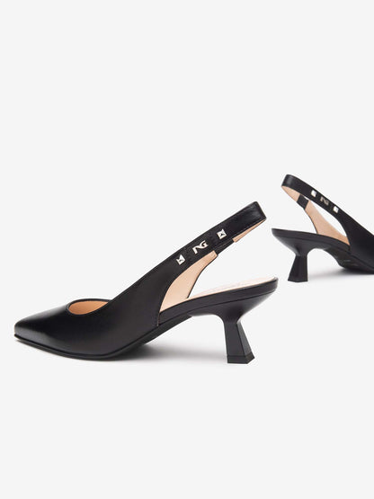 SLINGBACK CON INSERTO ELASTICO NERO GIARDINI DONNA NERO