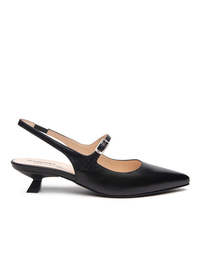 SLINGBACK CON INSERTO ELASTICO E FIBBIA NERO GIARDINI DONNA NERO