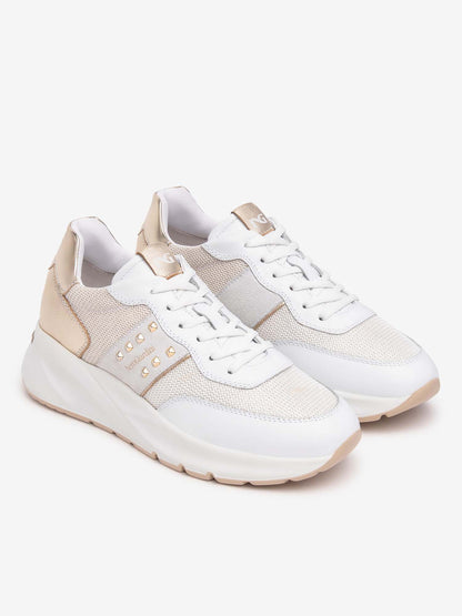 SNEAKERS NERO GIARDINI DONNA BIANCO ORO