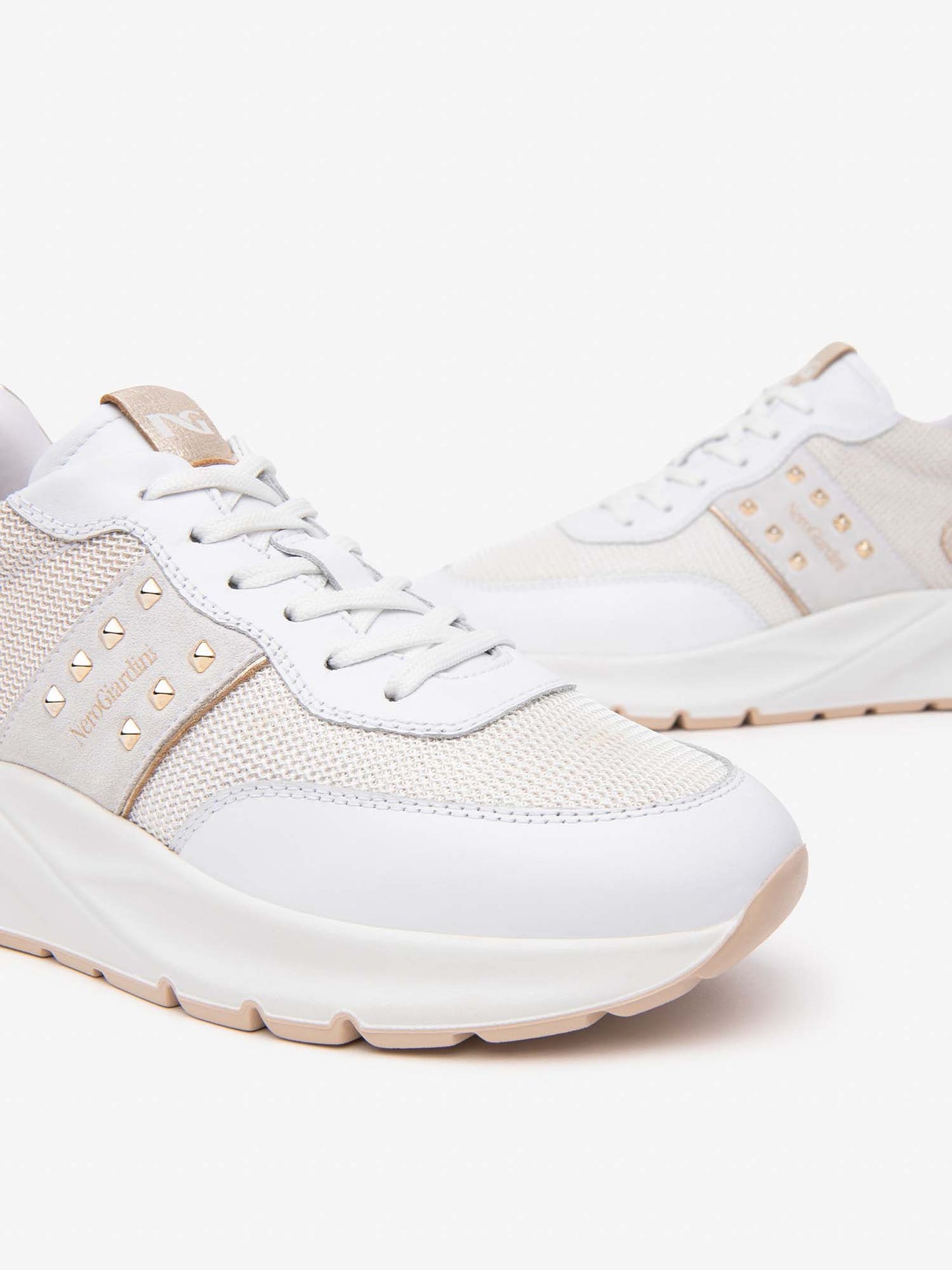 SNEAKERS NERO GIARDINI DONNA BIANCO ORO