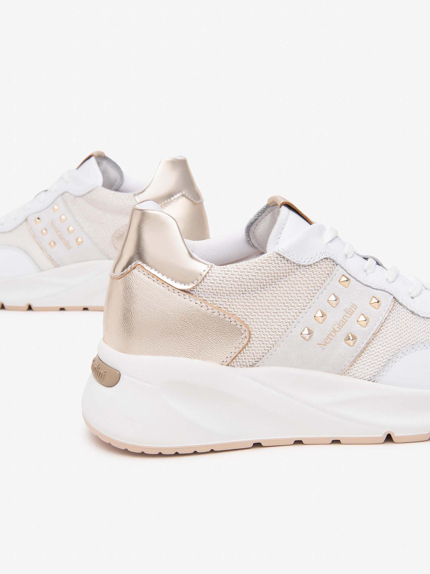 SNEAKERS NERO GIARDINI DONNA BIANCO ORO