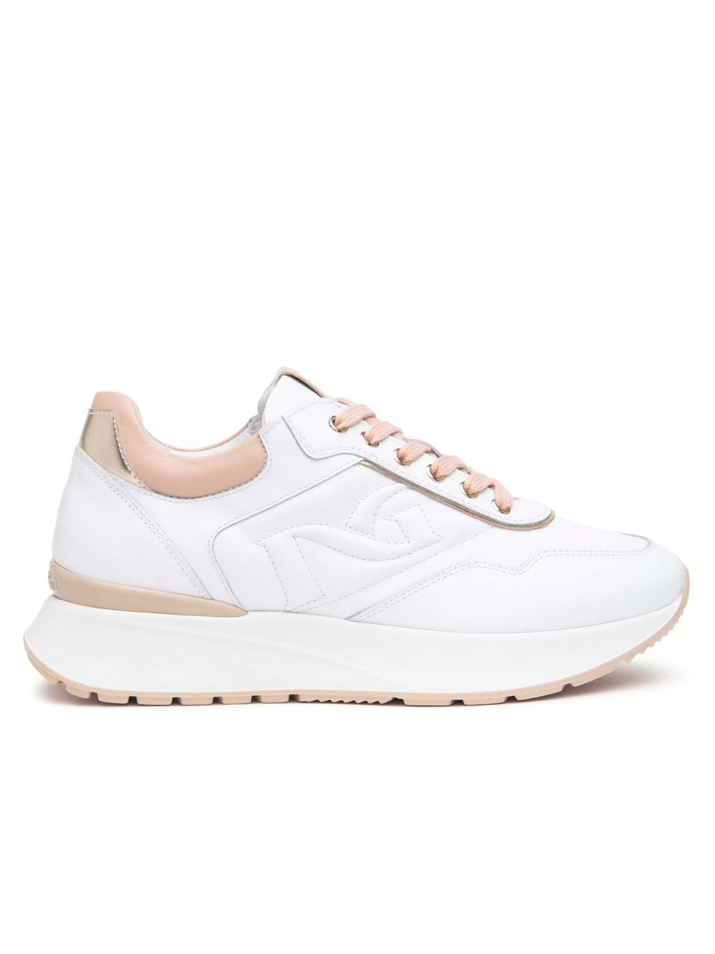 SNEAKERS CON MONOGRAMMA NERO GIARDINI DONNA BIANCO ROSA