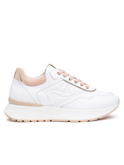 SNEAKERS CON MONOGRAMMA NERO GIARDINI DONNA BIANCO ROSA