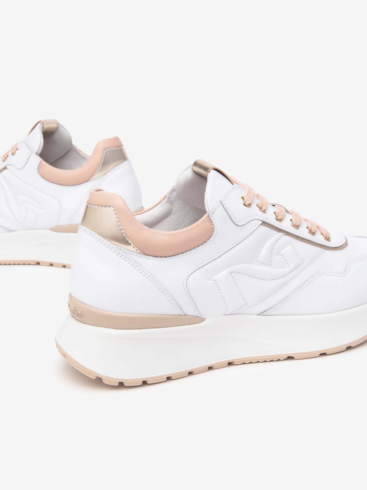 SNEAKERS CON MONOGRAMMA NERO GIARDINI DONNA BIANCO ROSA