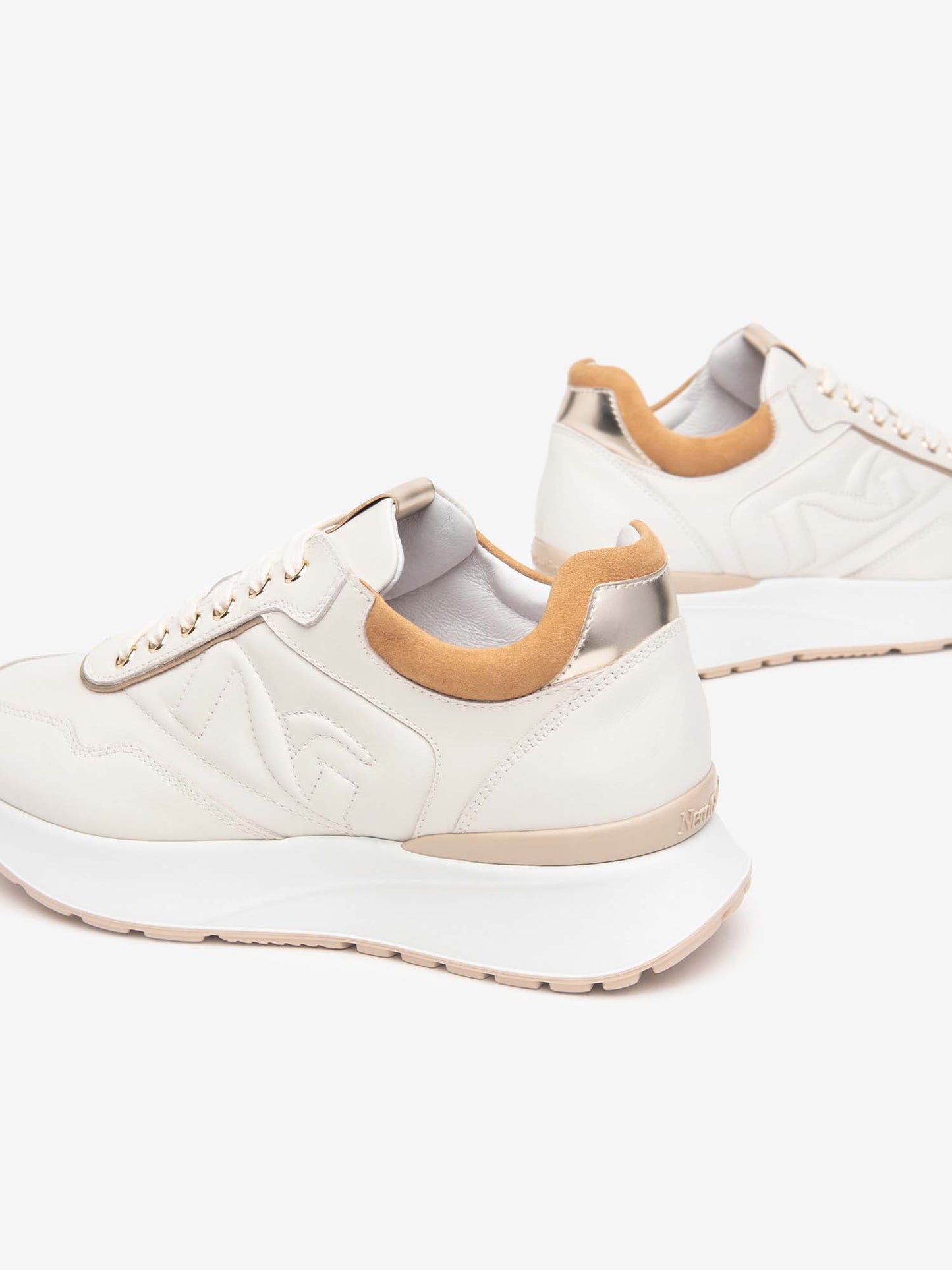 SNEAKERS CON MONOGRAMMA NERO GIARDINI DONNA GESSO