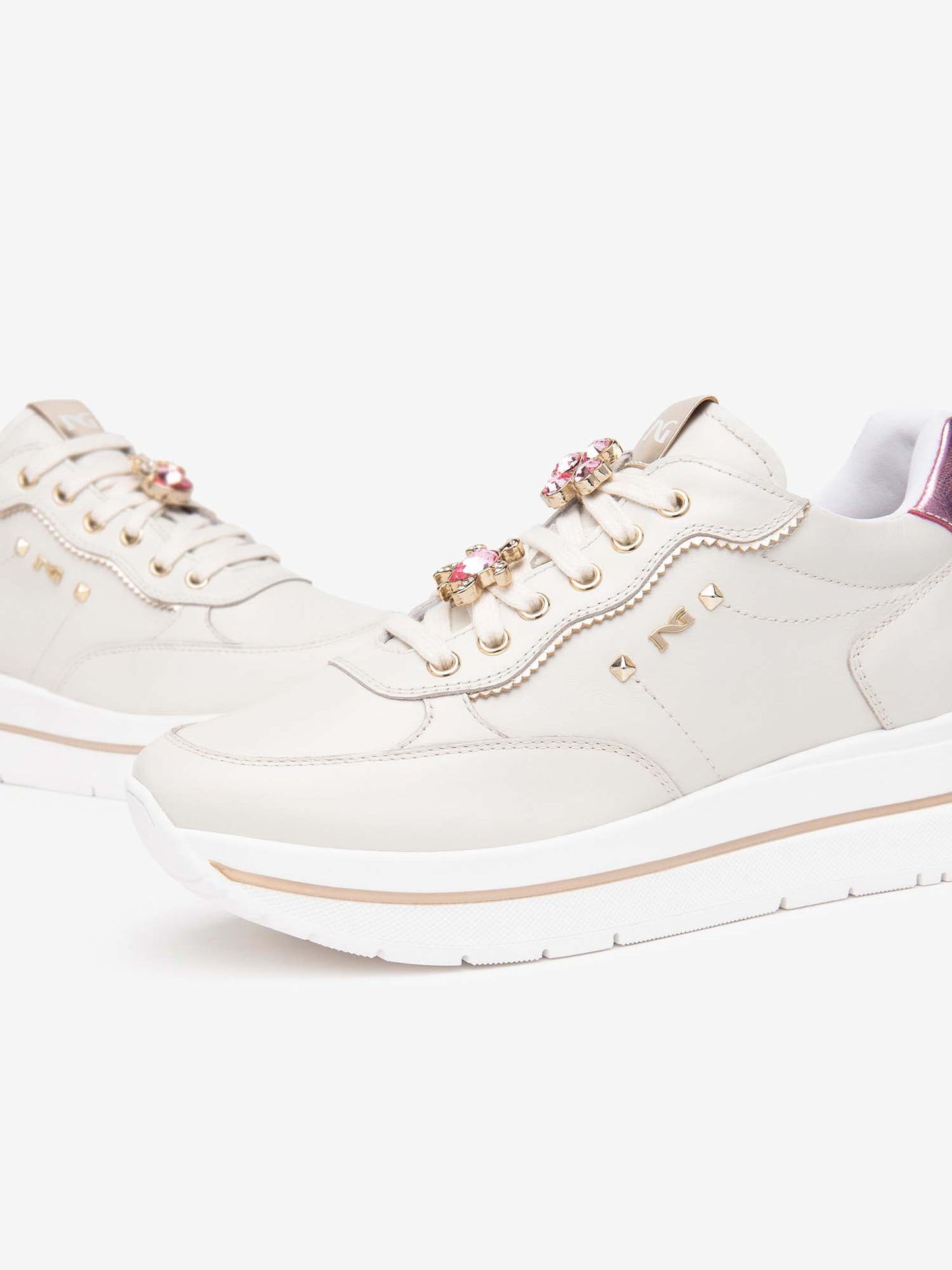 SNEAKERS CON CHARME NERO GIARDINI DONNA GESSO