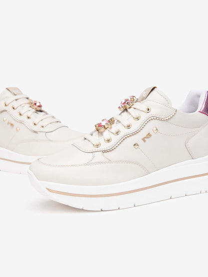 SNEAKERS CON CHARME NERO GIARDINI DONNA GESSO
