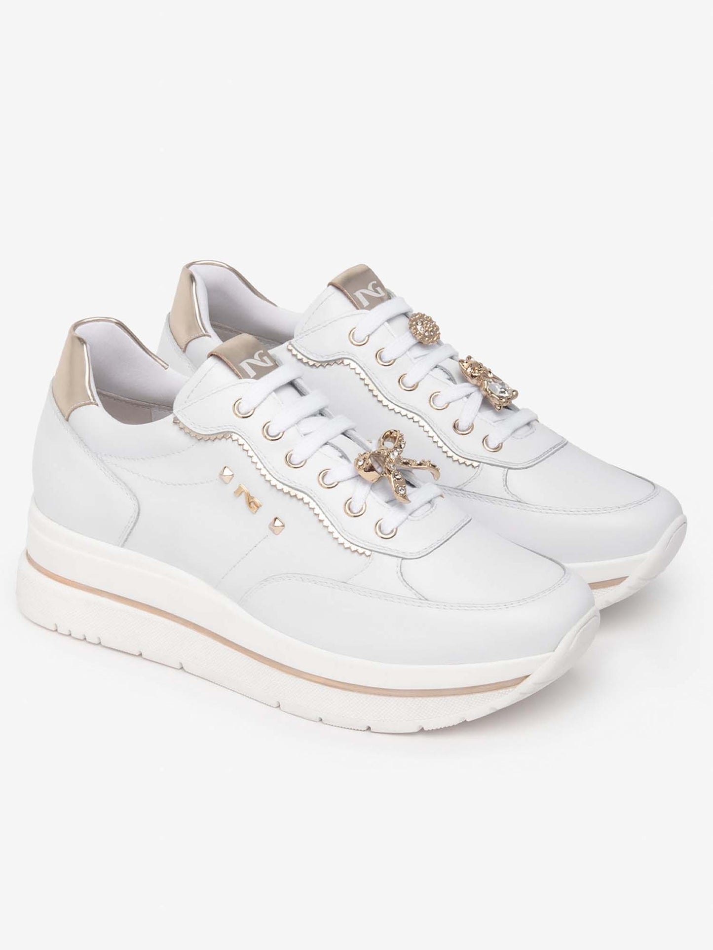 SNEAKERS CON CHARME NERO GIARDINI DONNA BIANCO