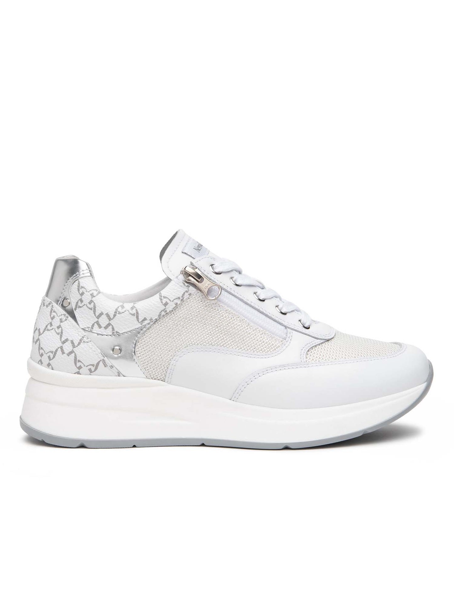 SNEAKERS CON ZIP NERO GIARDINI DONNA BIANCO