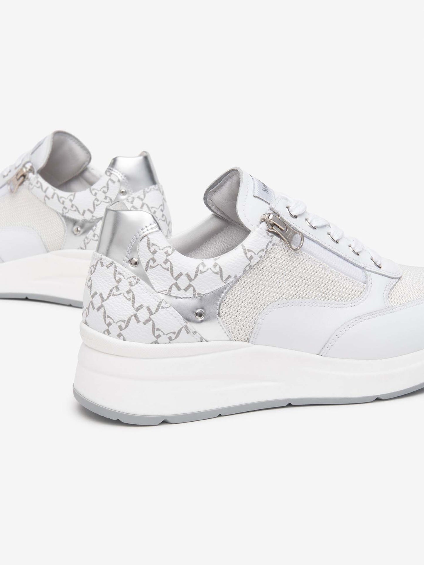 SNEAKERS CON ZIP NERO GIARDINI DONNA BIANCO