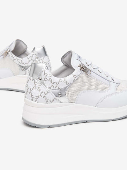 SNEAKERS CON ZIP NERO GIARDINI DONNA BIANCO