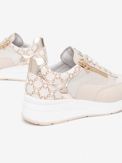 SNEAKERS CON ZIP NERO GIARDINI DONNA LATTE