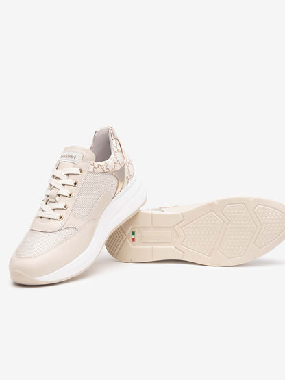 SNEAKERS CON ZIP NERO GIARDINI DONNA LATTE