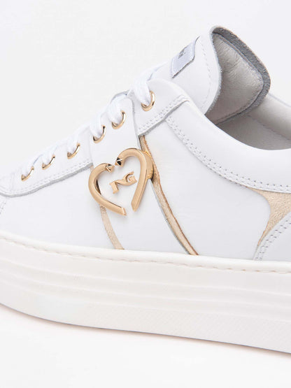 SNEAKERS NERO GIARDINI DONNA BIANCO ORO