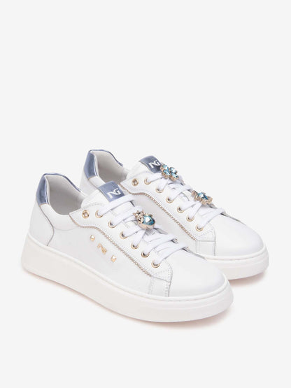 SNEAKERS CON PLATFORM E CHARM NERO GIARDINI DONNA BIANCO CELESTE