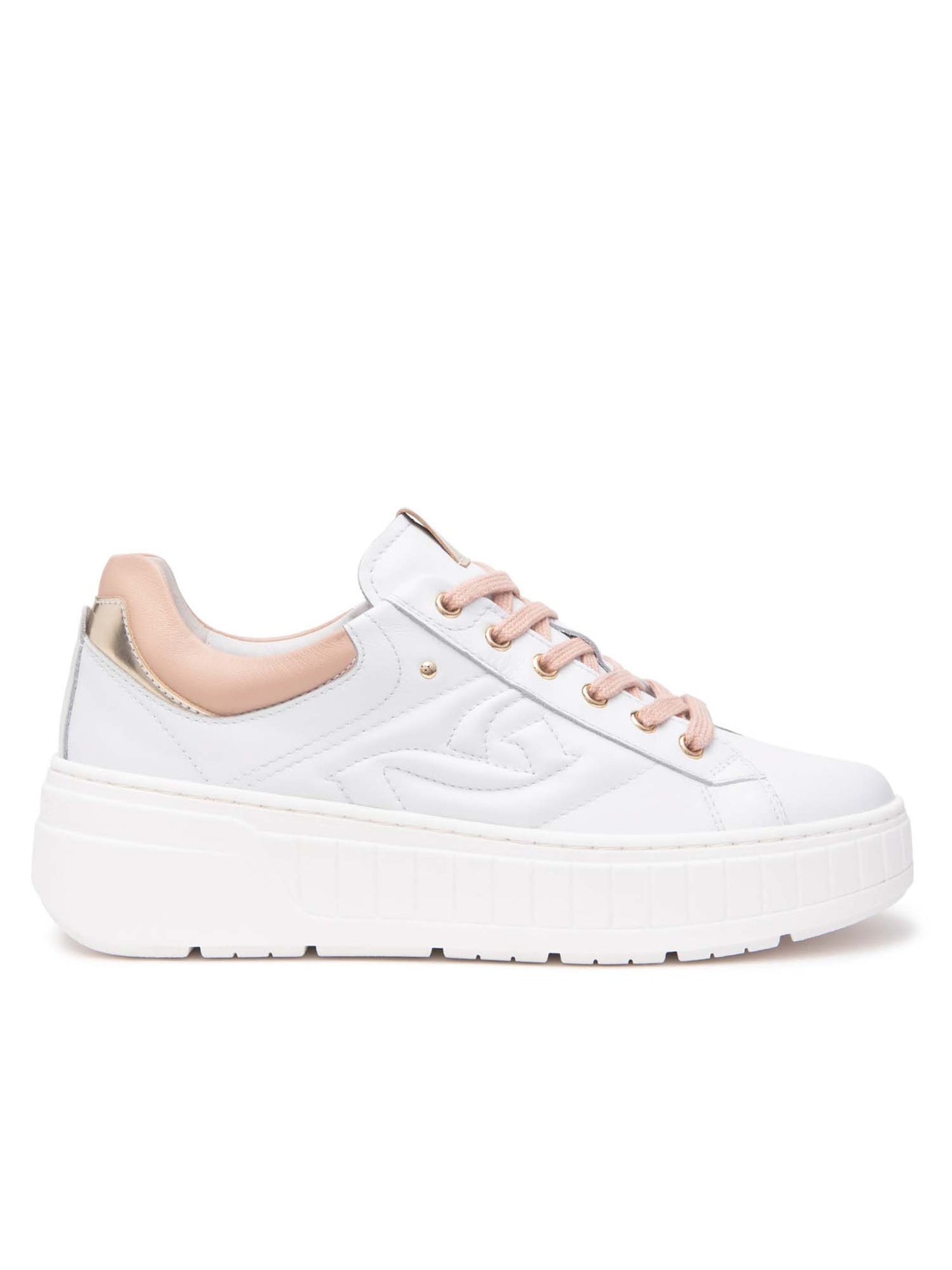 SNEAKERS CON MONOGRAMMA NERO GIARDINI DONNA BIANCO ROSA