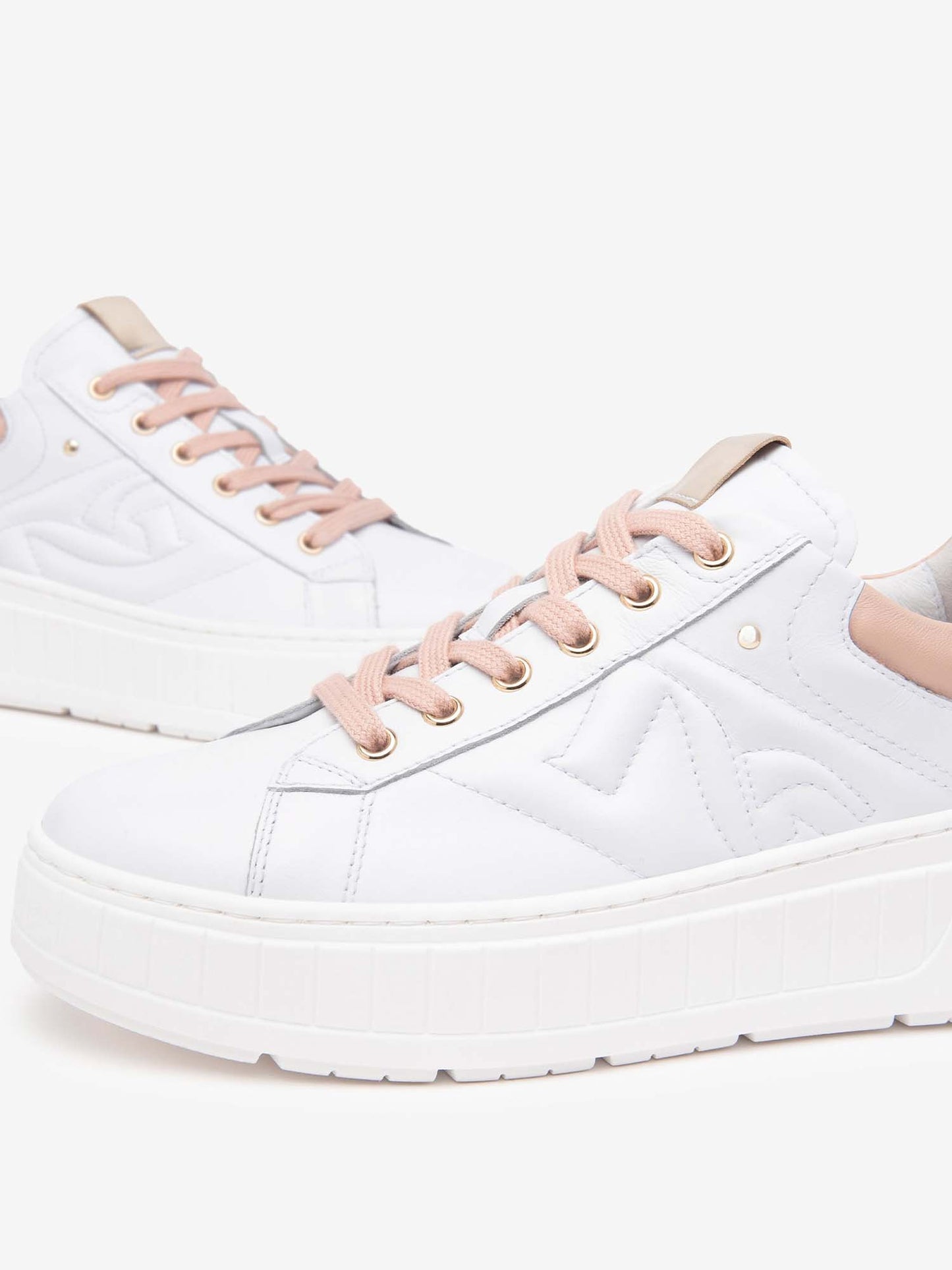 SNEAKERS CON MONOGRAMMA NERO GIARDINI DONNA BIANCO ROSA