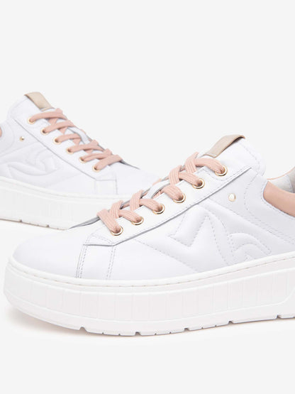SNEAKERS CON MONOGRAMMA NERO GIARDINI DONNA BIANCO ROSA
