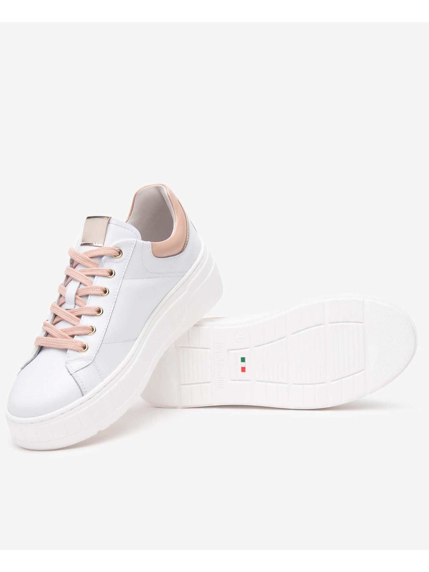 SNEAKERS CON MONOGRAMMA NERO GIARDINI DONNA BIANCO ROSA