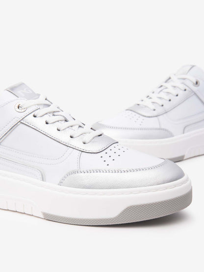 SNEAKERS NERO GIARDINI DONNA BIANCO ARGENTO