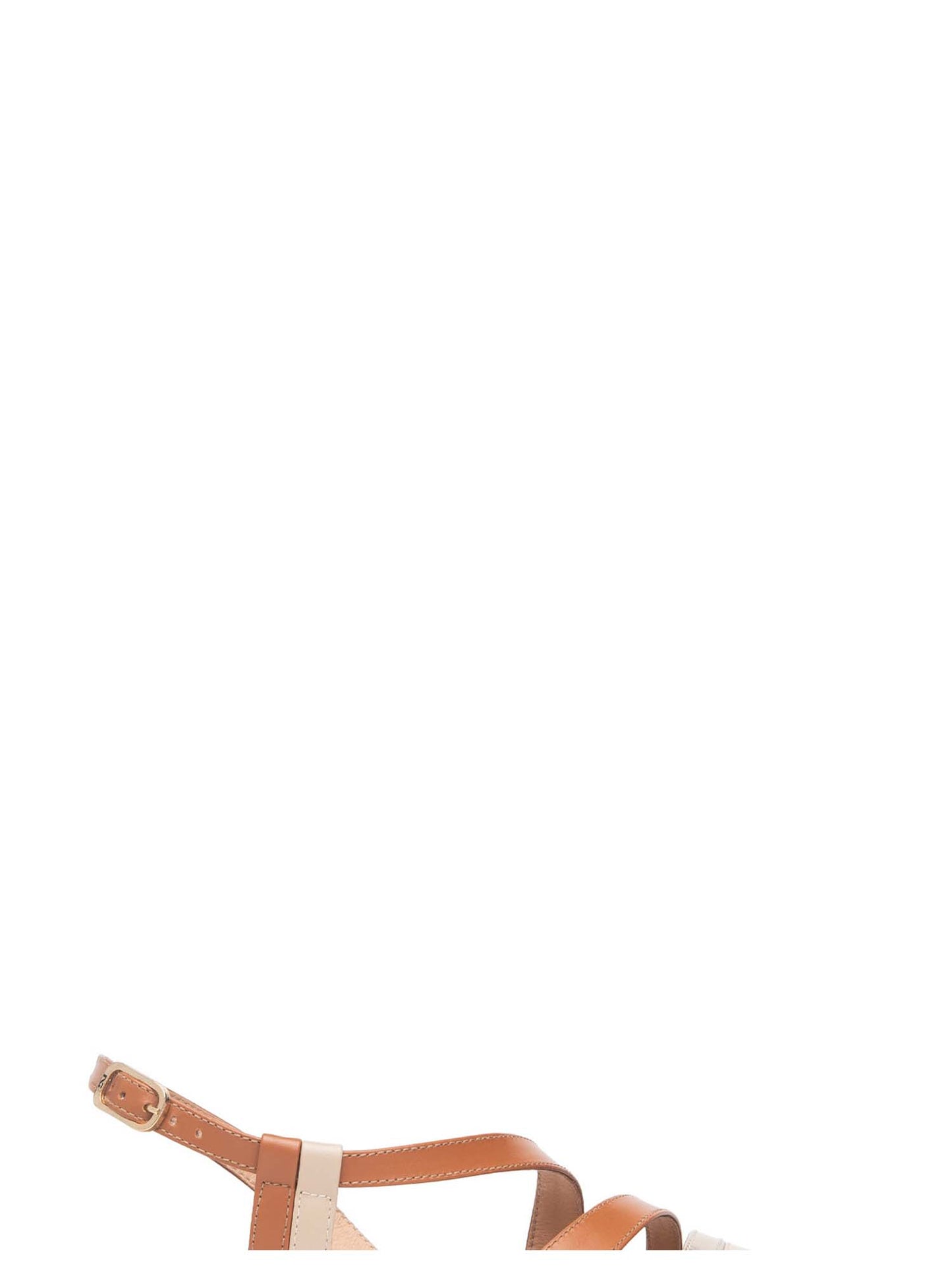 SANDALO CON FASCIETTE NERO GIARDINI DONNA COGNAC