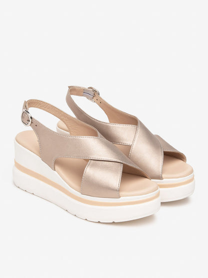 Nero Giardini Alican, sandali donna in tono argento metallizzato